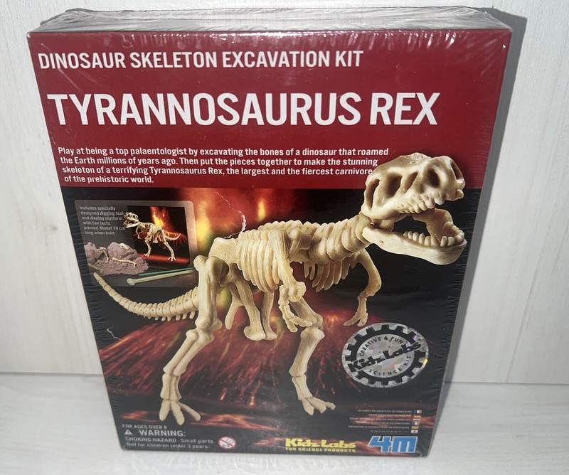 4M Kidz Labs TYRANNOSAURUS REX Dinosaur Skeleton Excavation Kit NIB