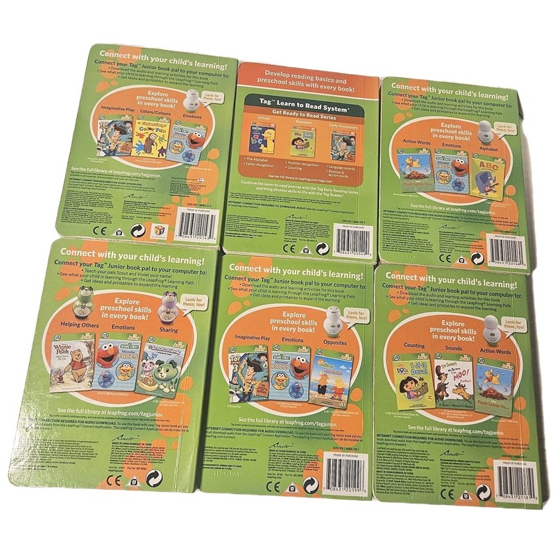 LeapFrog Tag Junior Books Lot of 6 Board Books Only - No Book Pal Included gallery