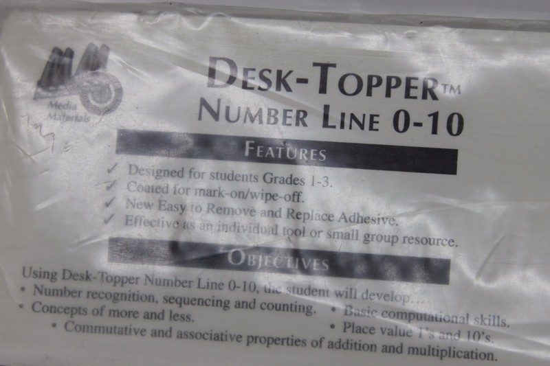 MEDIA MATERIALS Grades 1-3 Desk-Topper Number Line 0-10 (35 pieces) - 10" Ruler gallery