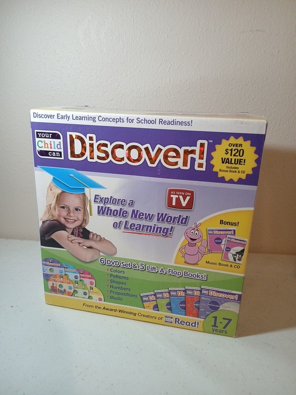 Brand New Your Child Can Discover Early Learning Concepts DVD Book Set Ages 1-7