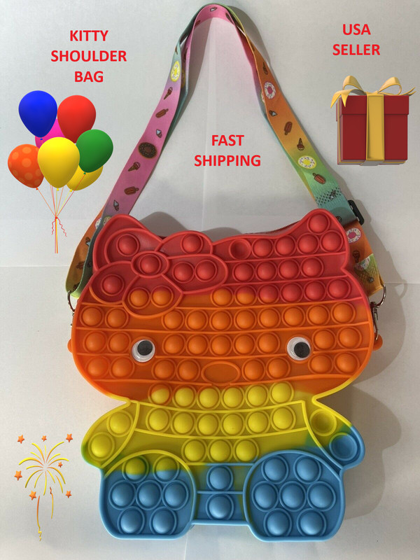 Kitty Crossbody Shoulder Bag Push Popit Bubble Fidget Sensory Toy for Girls USA
