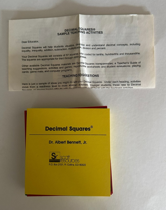 Decimal Squares By Scott Resource Mathematics Ages 8-11 Educational