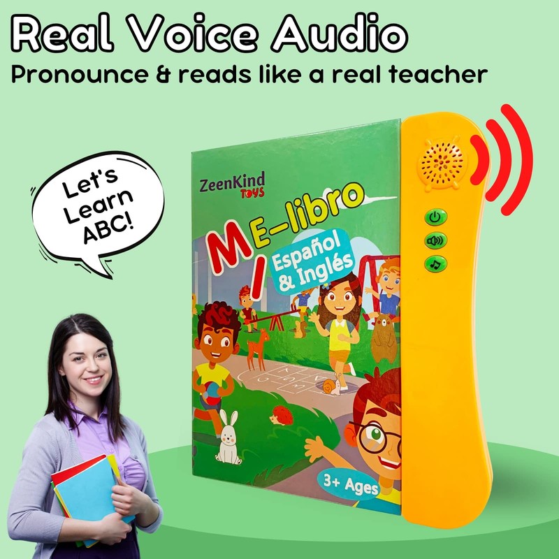 ZeenKind Learn Spanish for Kids |Spanish English Talking Sound Book Toddler | Bi gallery