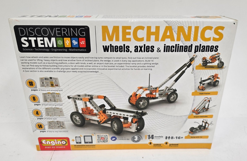 Engino Discovering STEM Mechanics Wheels Axles Inclined Planes 14 Models Sealed