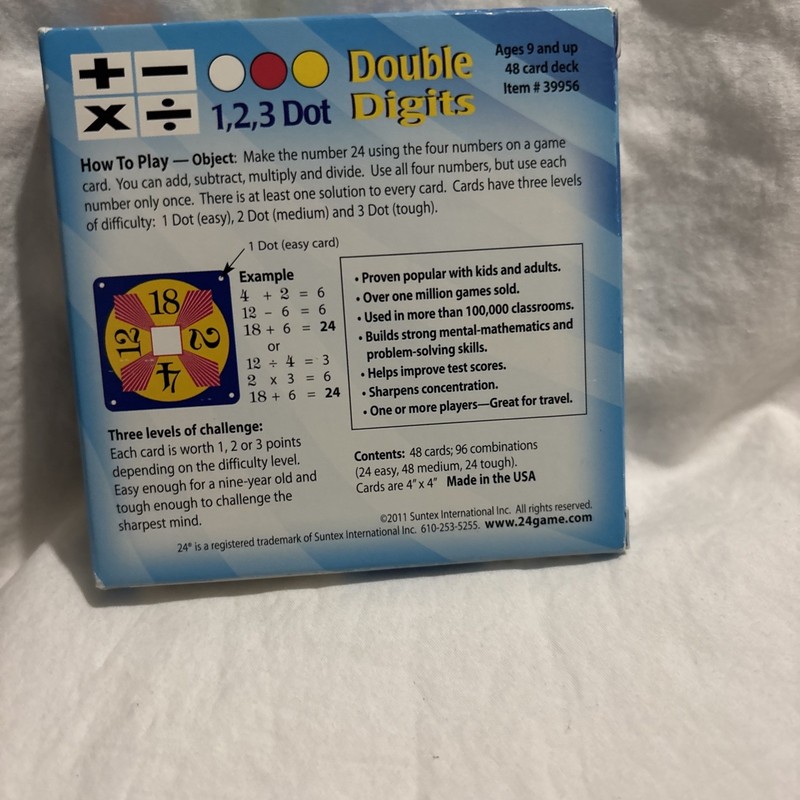 24 Game 96-Card Deck: Integers Math Card Game-192 Combinations Homeschool gallery