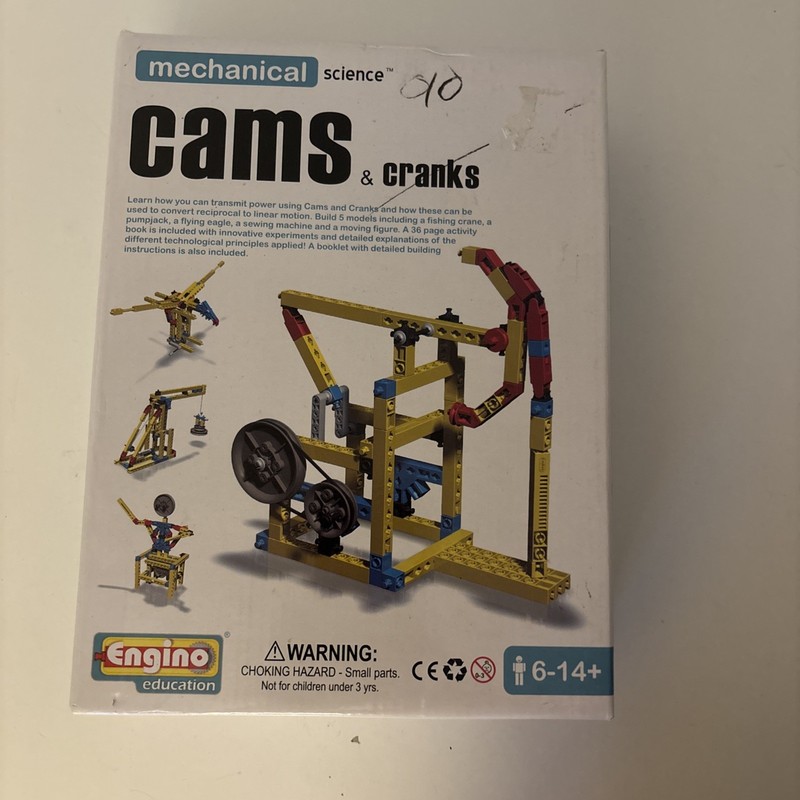 Cams & Cranks Mechanical Science Engine Education Learning Kit For 6-14+ New !