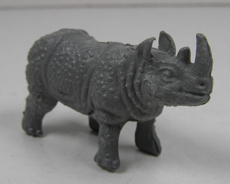 Unbranded Gray Rhinoceros 1.75″ Long Plastic Animal Toy Figure China