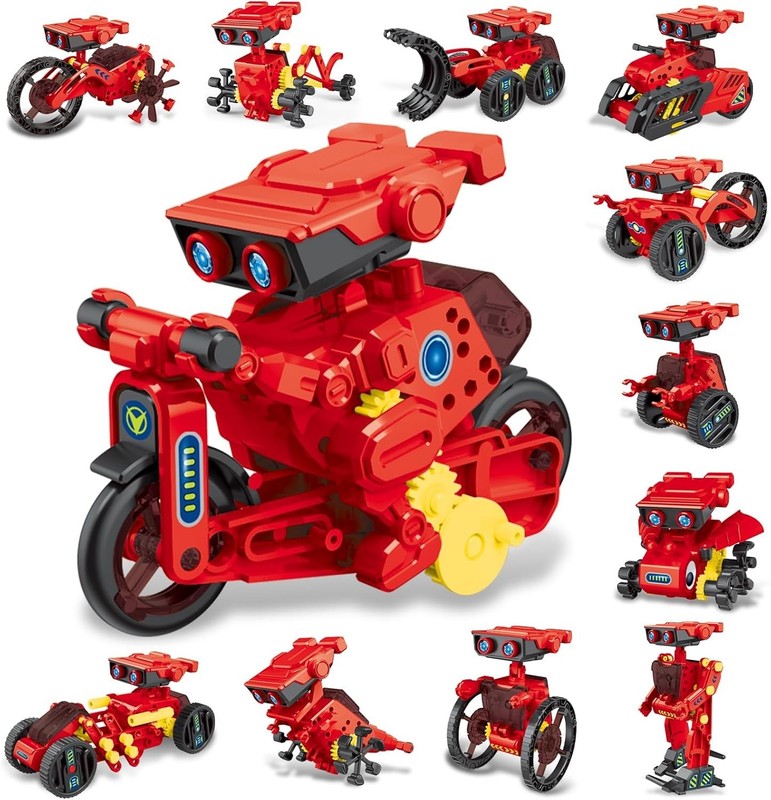 12-in-1 STEM Robot Kit Toys for Kids 8-12 12-16, DIY Robot Building Educational