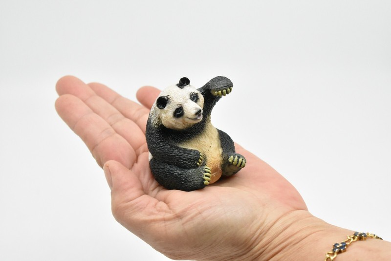Panda Bear Toy, Figure Plastic Replica, Hand Painted 2 1/2 " CWG168 BB40 gallery