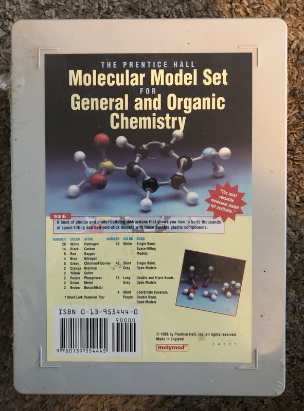 Molecular Model Set for General & Organic Chemistry Molymod Prentice Hall NEW