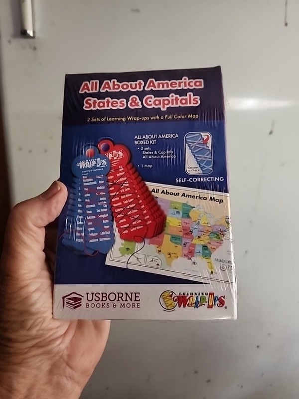 Usborne All About America States Capitals Learning Wrap-Ups 2 Sets Map SEALED