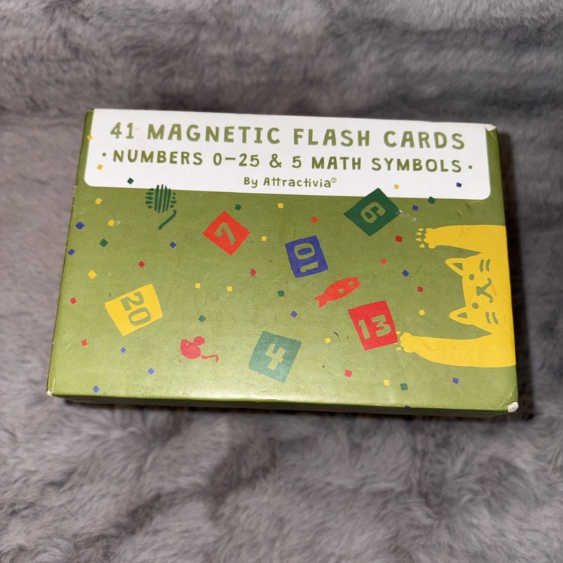 Attractivia Magnetic Number Flash Cards Large 0-25 Number Cards w/math Symbols
