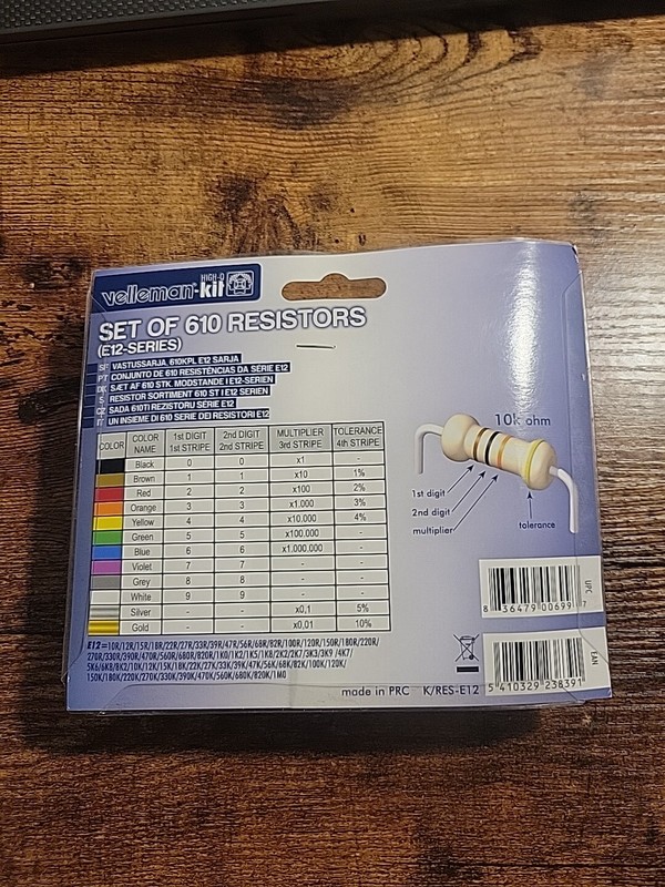 Velleman Kit E12 Series - Set Of 610 Resistors gallery