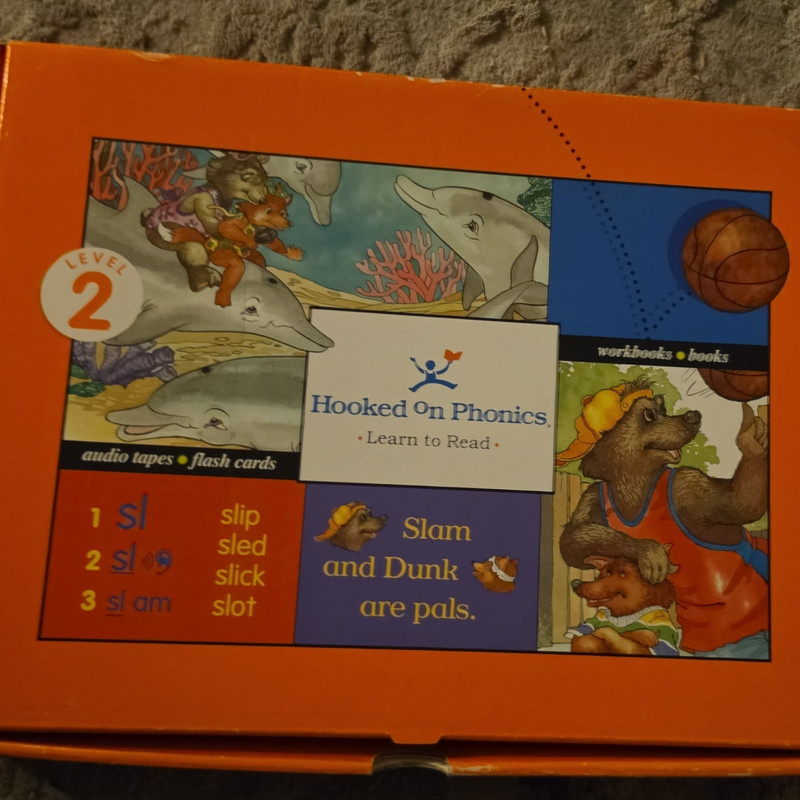 Hooked on Phonics Learn to Read Level 2 Slam and Dunk 1998 Books & Cassette