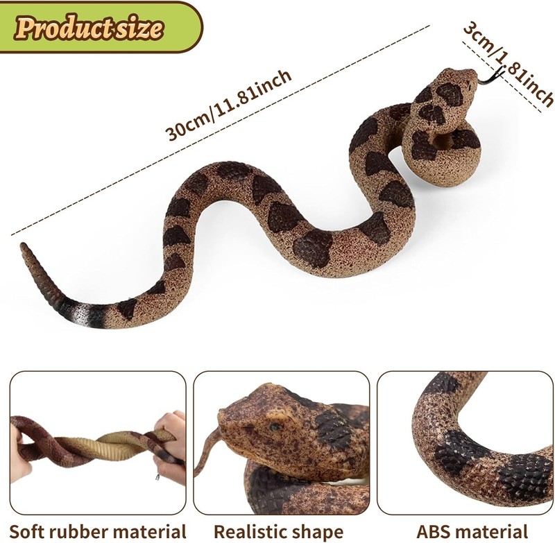 Realistic Fake Snakes Toy Soft Rubber Snakes to Keep Birds Away gallery