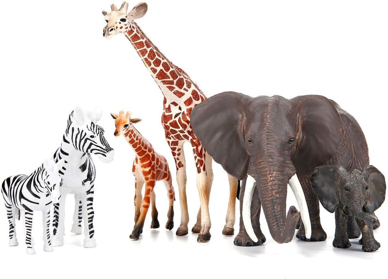Safari Zoo Animals Figures Toys, 14 Piece Realistic Jungle Animal Figurines, Afr gallery