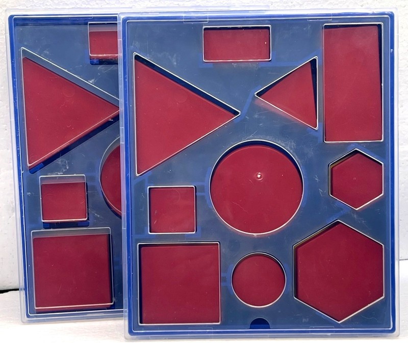 Attribute Block Desk Set Lot of 2 Homeschool Preschool Daycare Math Shapes Sort