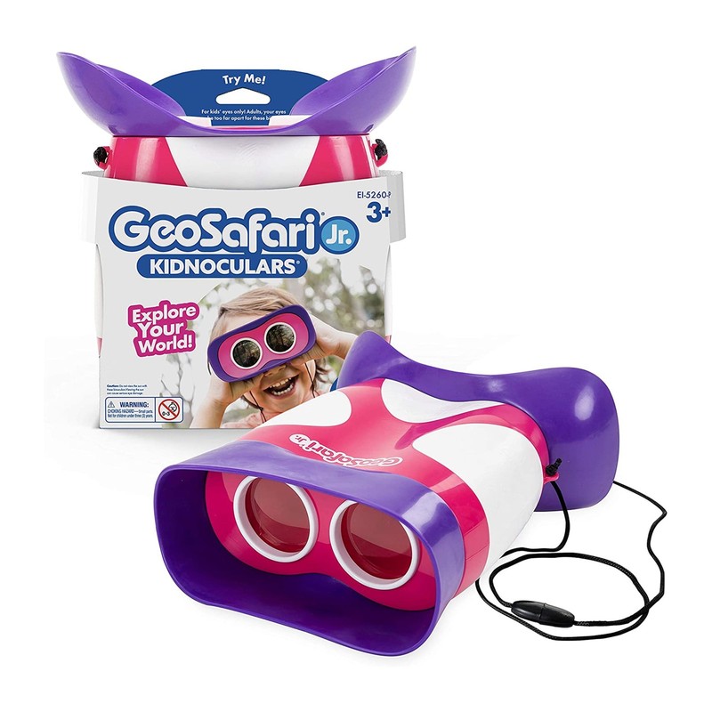 Insights GeoSafari Pink Kidnoculars, Scince Toys, Binoculars for Ages 3 and up