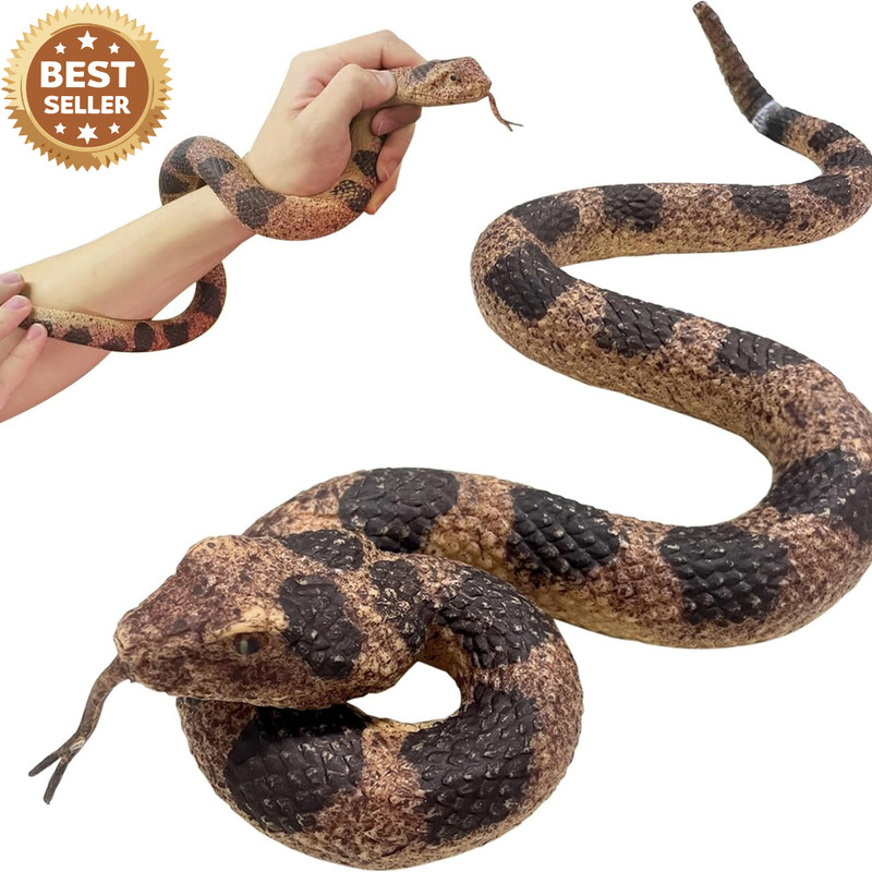 Realistic Fake Snakes Toy Soft Rubber Snakes to Keep Birds Away