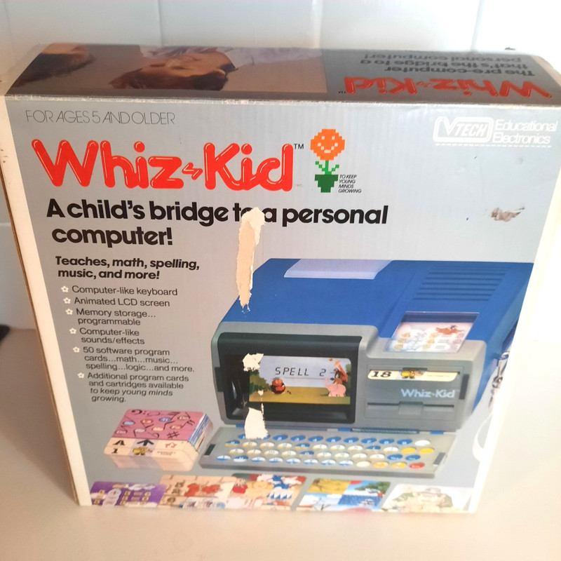 Vintage 1984 VTech Whiz Kid #80-0720- w Carry Strap-Picture Cards-Age 5+ GUC gallery