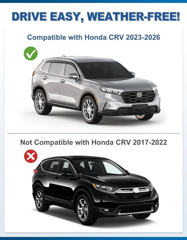 6pcs Out-Channel Window Rain Guards Fit for Honda CRV CR-V 2023 2024 2025 2026,E gallery