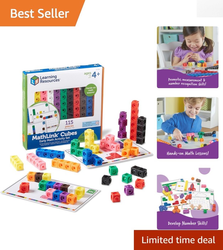 Engaging MathLink Cubes Activity Set – 115 Colorful Pieces for Preschoolers