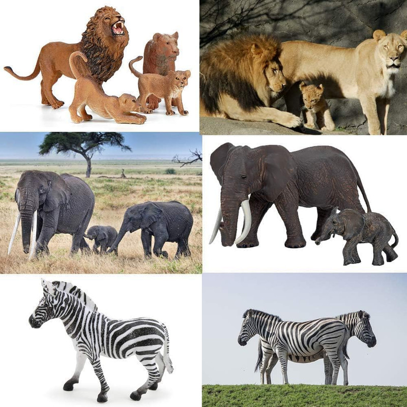 Safari Zoo Animals Figures Toys, 14 Piece Realistic Jungle Animal Figurines, Afr gallery
