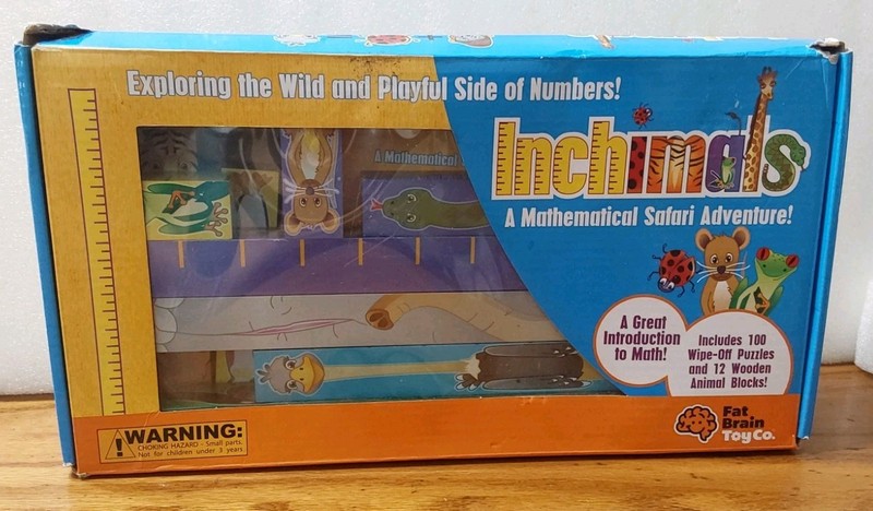 Inchimals Wooden Illustrated Math Blocks Set Complete Fat Brain Toys Measure