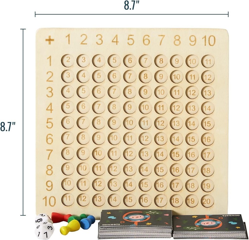 2 in 1 Wooden Montessori Multiplication Addition Board Game Montessori Toy Educ gallery