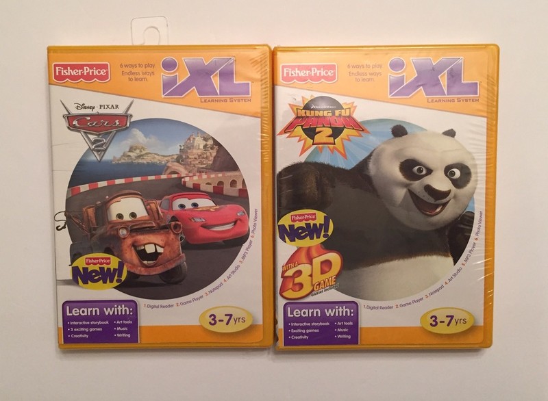 NEW Fisher-Price iXL Learning System game lot Kung Fu Panda 2 & Cars 2