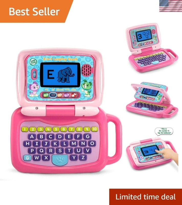2-in-1 LeapTop Touch Educational Laptop – Flips from Keyboard to Tablet, Pink