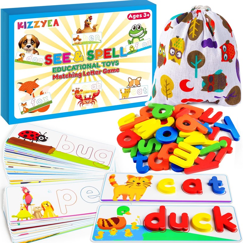 Learning Educational Toys for 2 3 4 5 6 Years Old Boys Girls, See & Spell Mat…