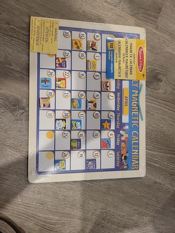 Melissa & Doug Monthly Magnetic Calendar Magnet Toy with 112 Magnets, Multicolor