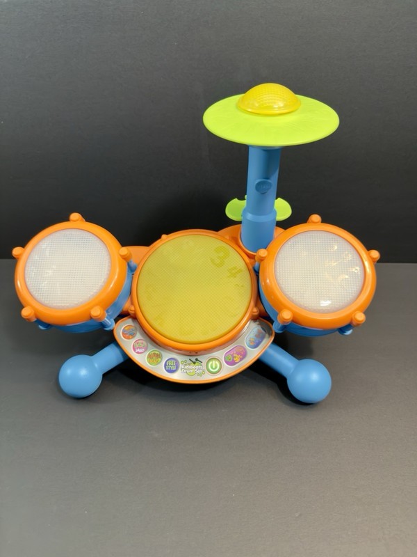 VTech KidiBeats Drum Set Kids Learning Toy Lights Sounds Tested No Sticks EUC
