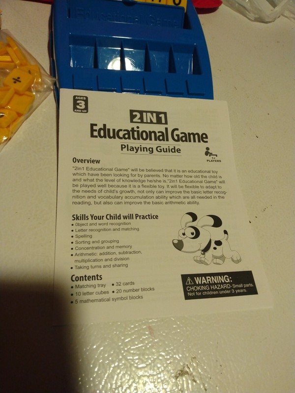 2 in 1 Educational game spelling math open box. ages 3+ 1 to 4 players COMPLETE gallery