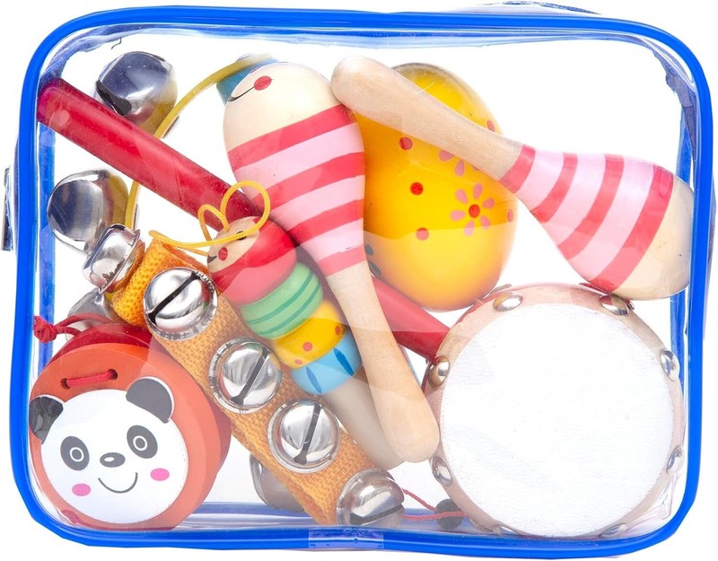 Kids Musical Instruments,Natural Wooden Music Percussion Toy Sets for Kids