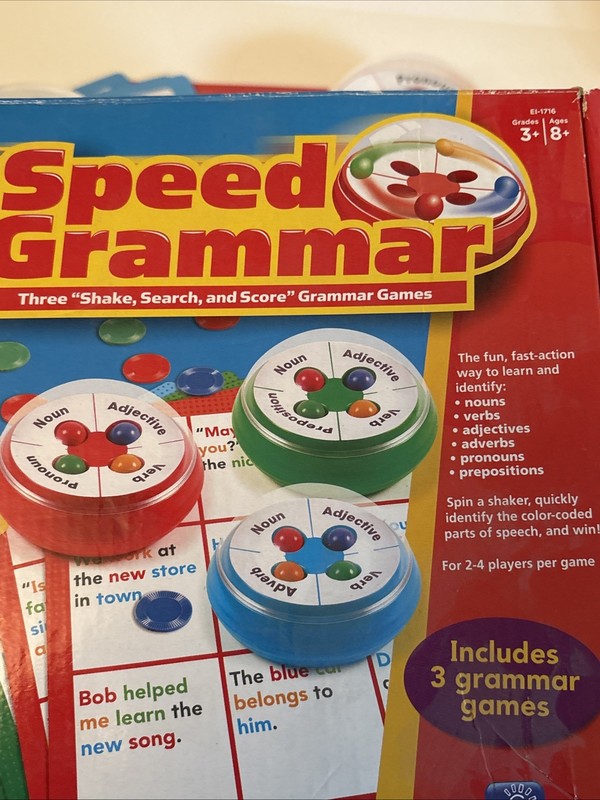 Speed Grammar Game by Educational Insights W/3 Grammar Games PREOWNED COMPLETE gallery