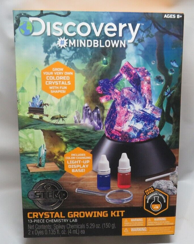 NEW DISCOVERY #MINDBLOWN CRYSTAL GROWING KIT 13 PIECE 2 CRYSTAL COLOR INCLUDED
