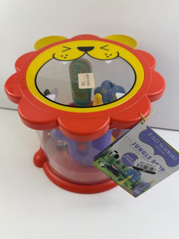 FAO Schwarz Jungle Drum 5 Piece Instrument Set Play Toy For Kids Age 18 Month+