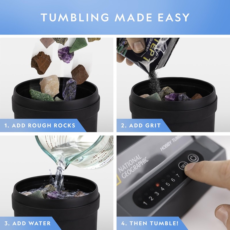 National Geographic Rock Tumbler Kit – Hobby Edition Includes Rough Gemstones... gallery