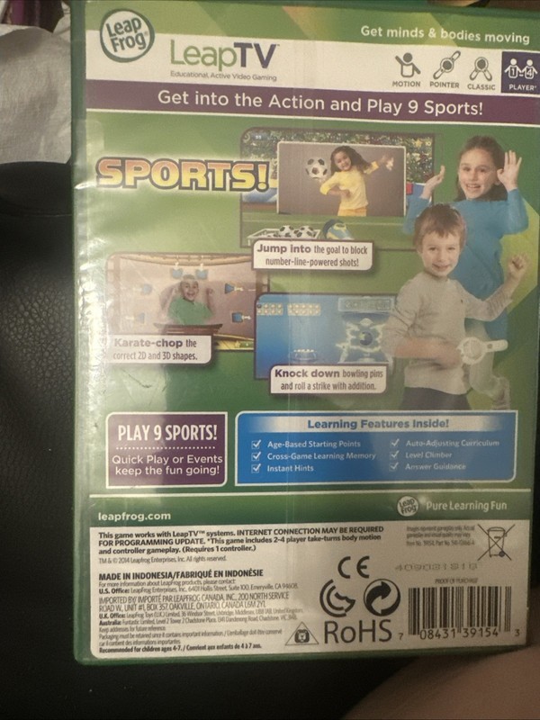 Leap Frog Leap TV Sports Educational Active Video Game Mathematics 4-7 Years gallery