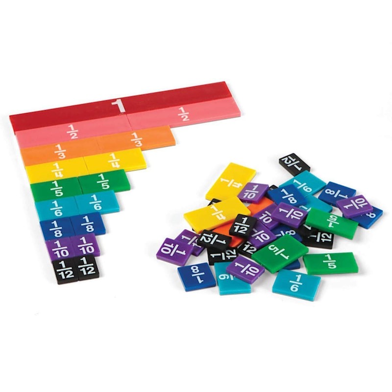 Durable Plastic Rainbow Fraction Tiles for Engaging Math Lessons - Set of 51 gallery