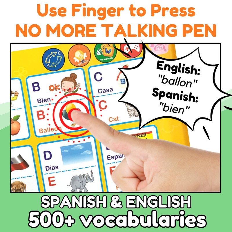 ZeenKind Learn Spanish for Kids |Spanish English Talking Sound Book Toddler | Bi gallery