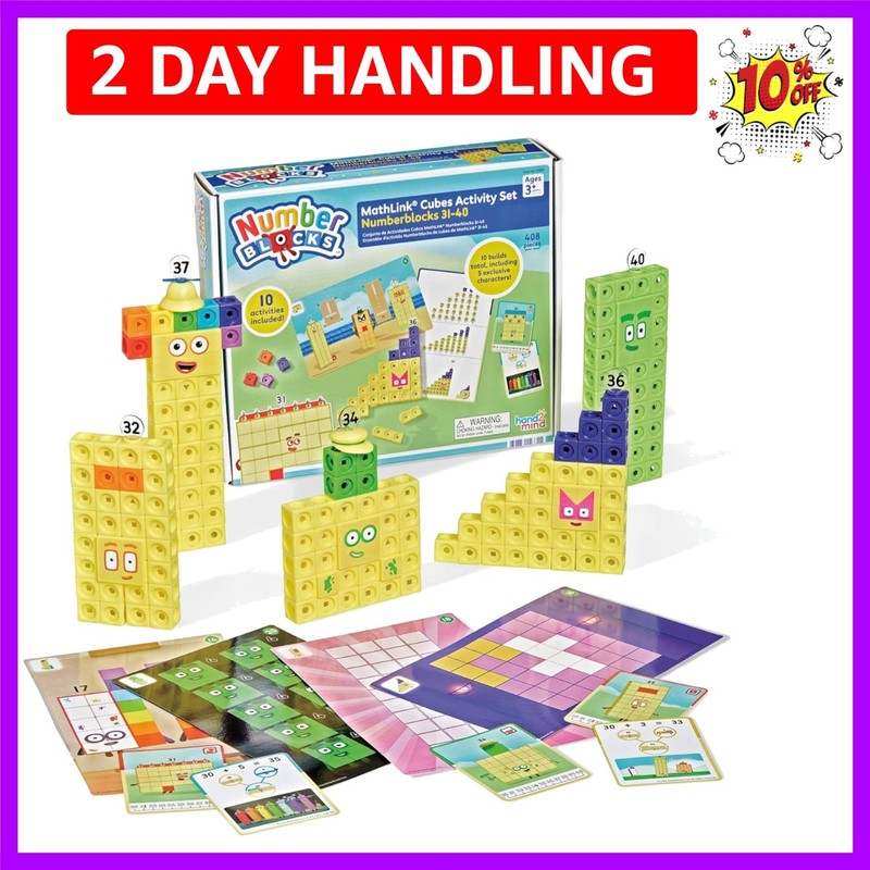 Numberblocks MathLink Cubes Activity Set 31-40 – Early Math Skills & Counting To