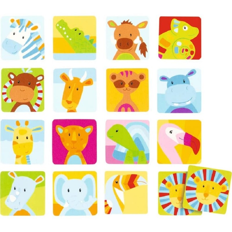 Goki 56645 Memo Safari Skill Games, Multicoloured