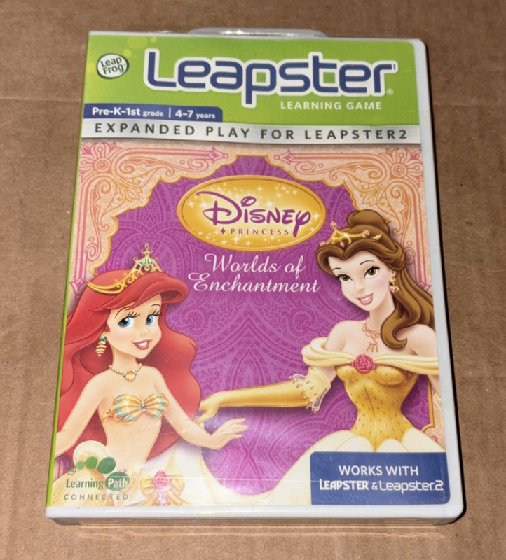 Leap Frog Leapster Disney Princess Worlds of Enchantment Pre-K-1st Grade Age 4-7