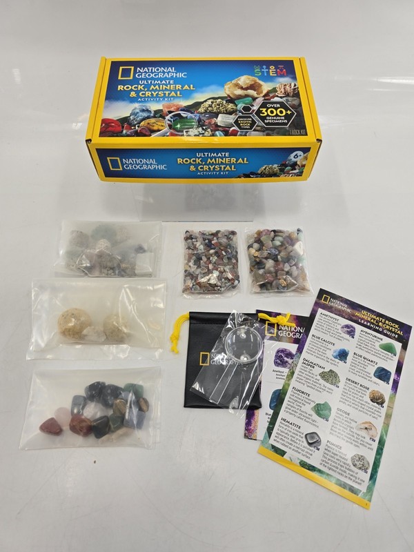NATIONAL GEOGRAPHIC Rock Collection Box For Kids 300 Piece Gemstones - OPEN BOX