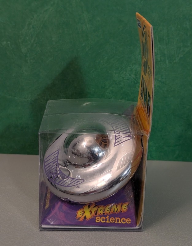 Uncle Milton Whirl Wind Silver Reflective Gyro-Top - Vtg Air Powered Gyroscope gallery