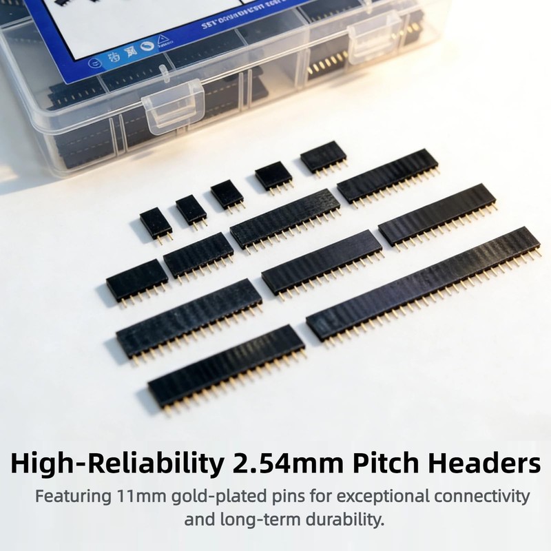 EGSCST 190PCS 2/3/4/6/8/10/12/15/16/19/20/22/40Pin 2.54mm Single Row... gallery
