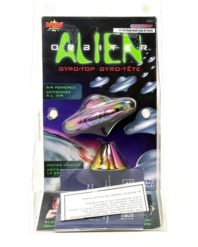 Super Science Alien Orbiter Gyro-Top Iridescent UFO Spinner Vtg Physics STEM Toy gallery